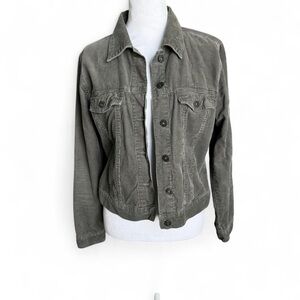 Old Navy Retro Y2K Corduroy Green Jacket 100% Cotton